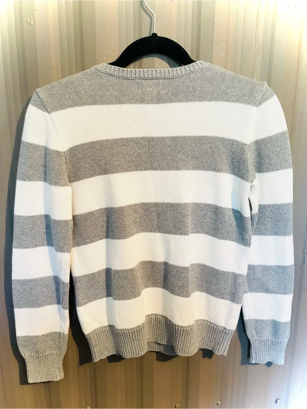 RARE VTG girls XL POLO Ralph Lauren sweater letterman spellout cotton Knit 16